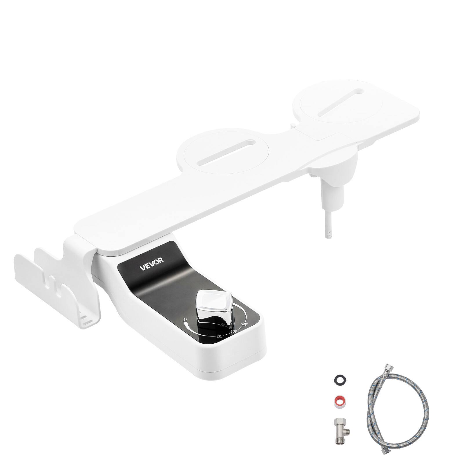 Alt View 5. VEVOR - Bidet Attachment for Toilet, 0.3" Ultra Thin Bidet Toilet Seat Attachment - Dual Retractable Nozzles - White.