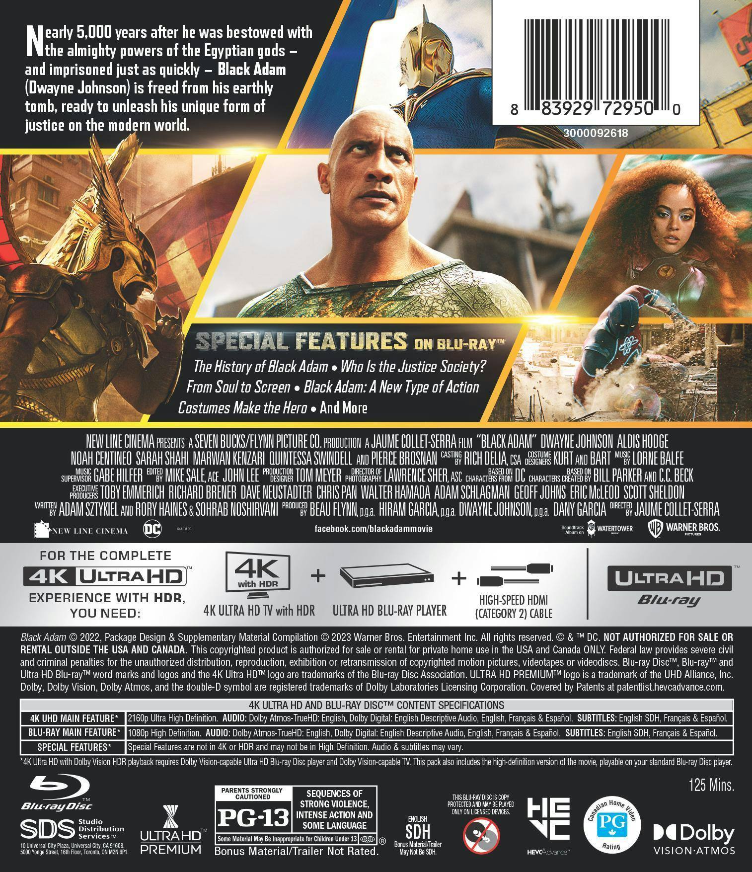 Back. Black Adam   - 4K Blu-Ray.