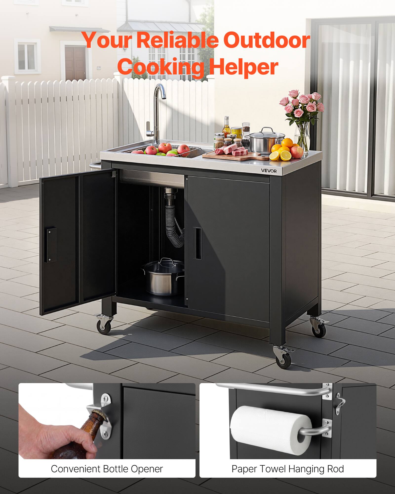 Your Reliable Outdoor Cooking Helper

VEVOR

Convenient Bottle Opener

Paper Towel Hanging Rod
