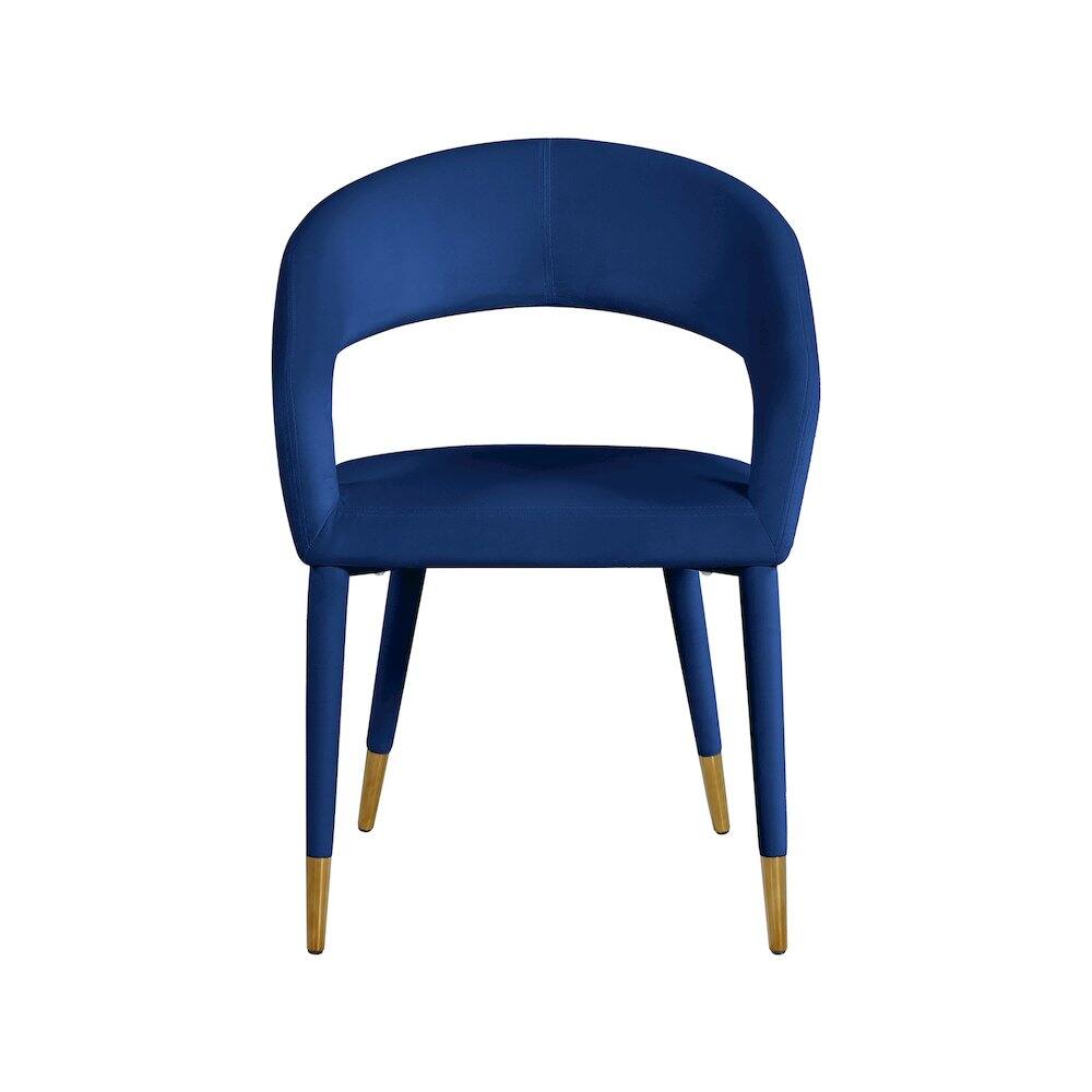 Alt View 2. Meridian Furniture - Destiny Navy Velvet Dining Chair - Blue.