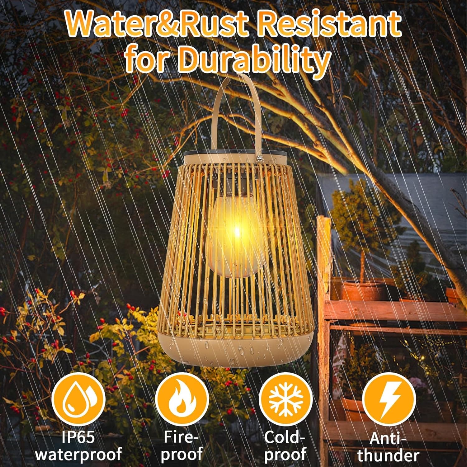 Water & Rust Resistant for Durability

IP65 waterproof  
Fire-proof  
Cold-proof  
Anti-thunder