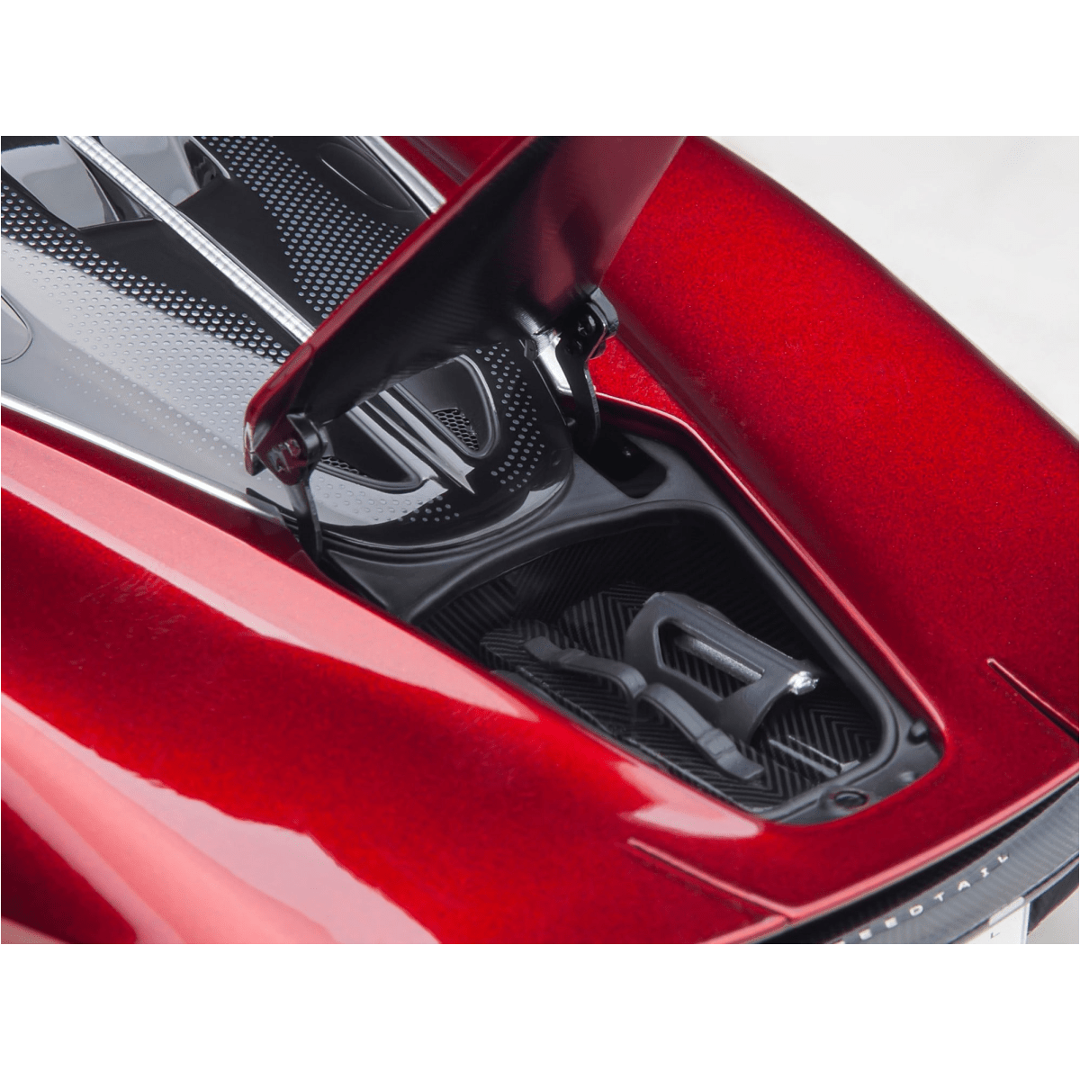 Alt View 8. Autoart - McLaren Speedtail Volcano Red Metallic with Black Top and Suitcase Accessories 1/18 Model Car by Autoart.