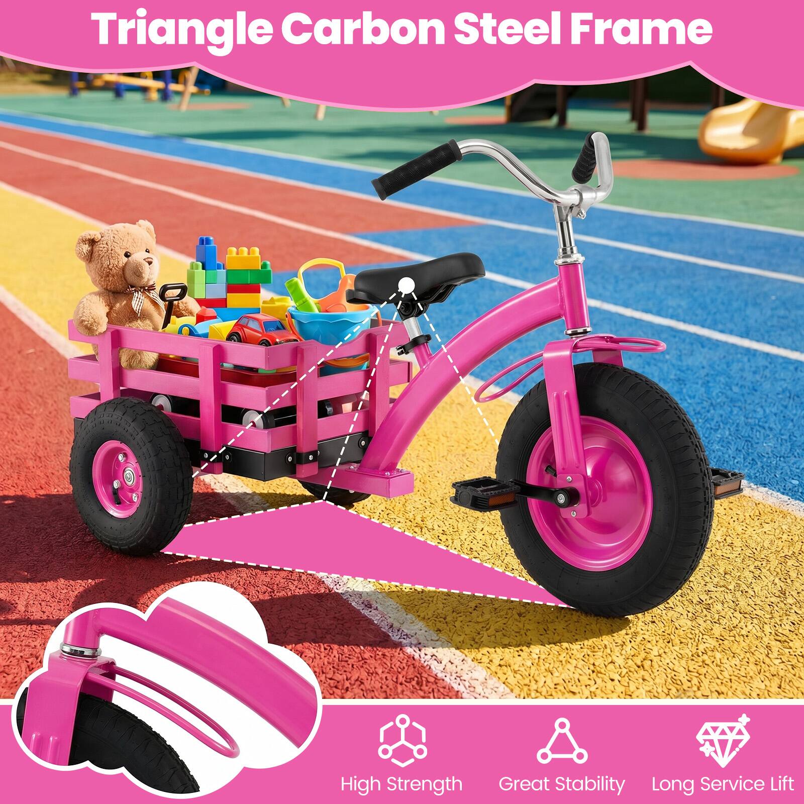 Triangle Carbon Steel Frame  
High Strength  
Great Stability  
Long Service Lift