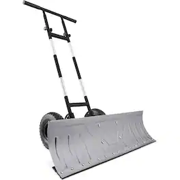 Best Choice Products - 36in Galvanized Blade Hand Snow Pusher w/ 2 Wheels, Adjustable Handle, Blade Angle - Silver