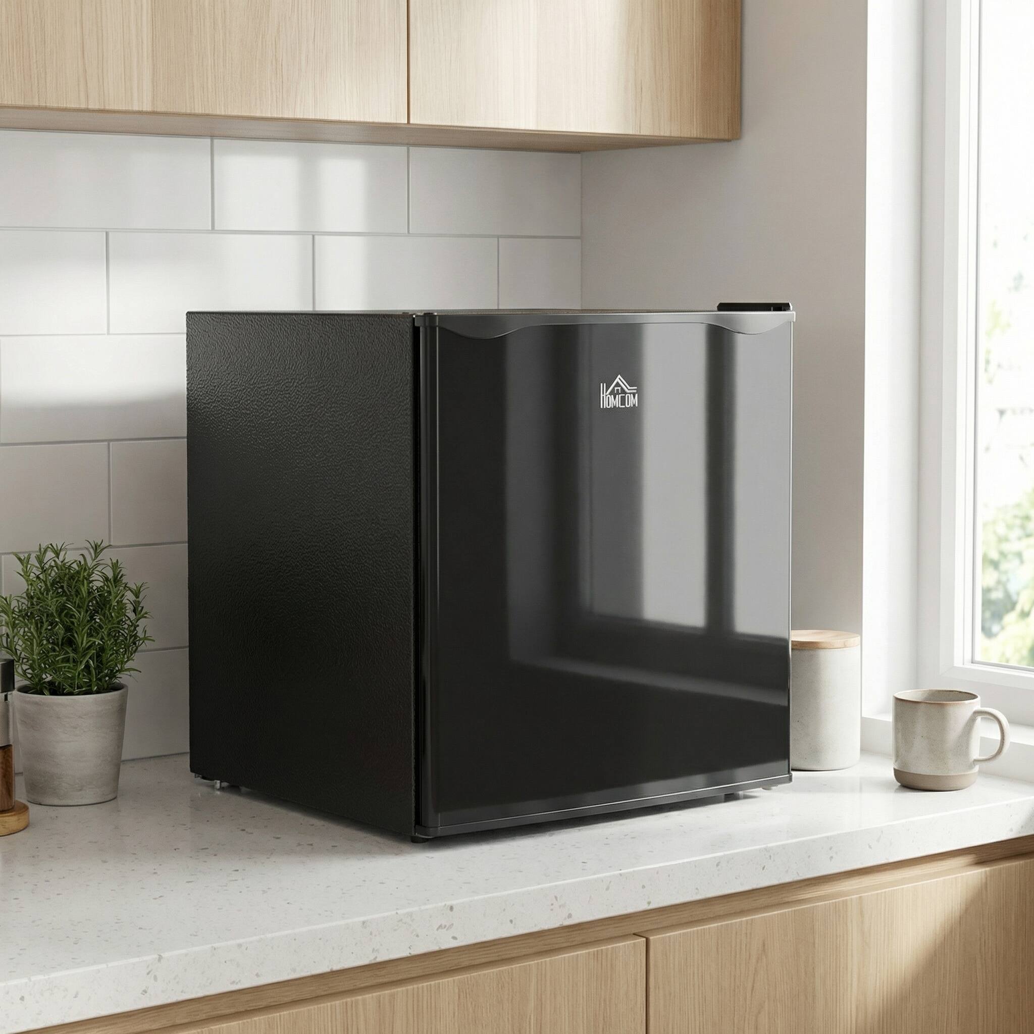 Left. Forest'nSky - 1.1 Cu.Ft Countertop Mini Freezer - Compact Upright Design, Removable Shelves & Reversible Door, Black - Black.