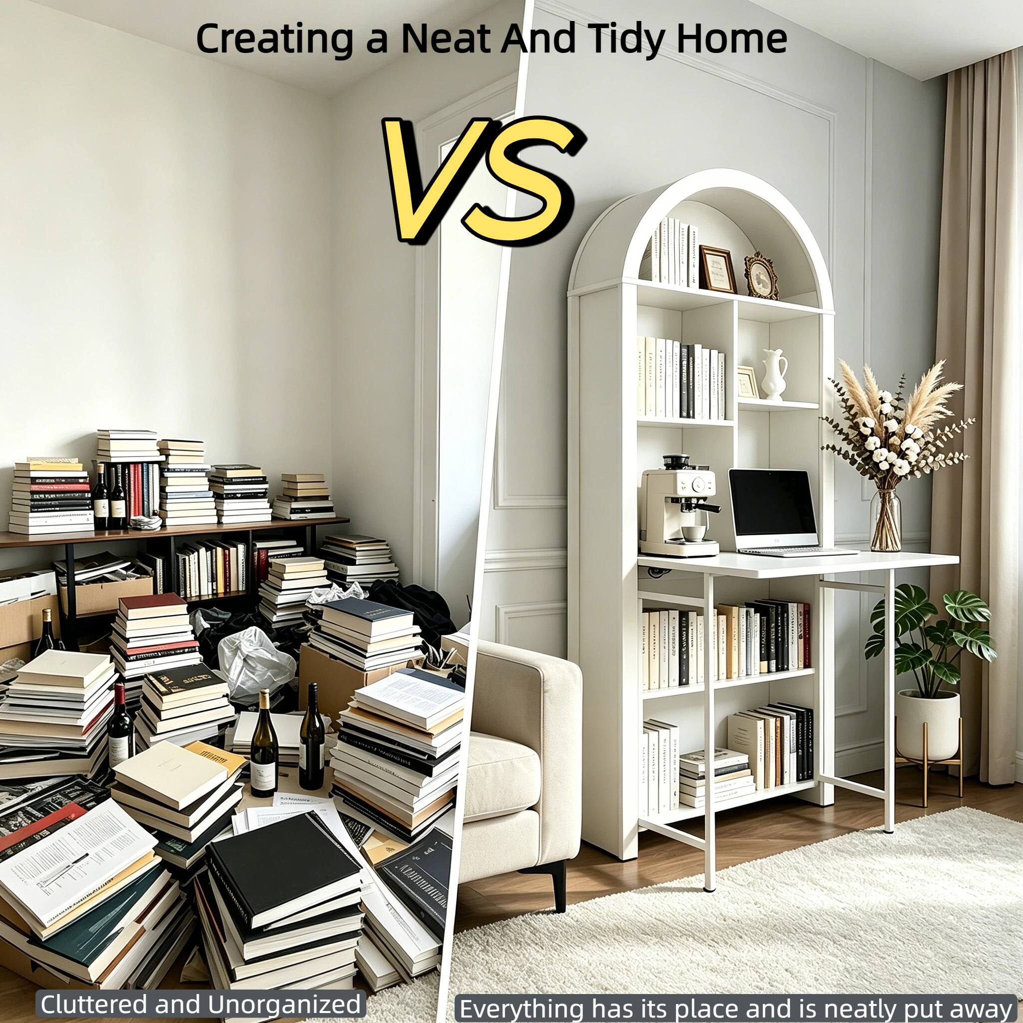 Creating a Neat And Tidy Home VS Cluttered and Unorganized - Everything has its place and is neatly put away