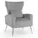 Front. Costway - Velvet Upholstered Wingback Chair with Lumbar Pillow and Golden Metal Legs - Grey.