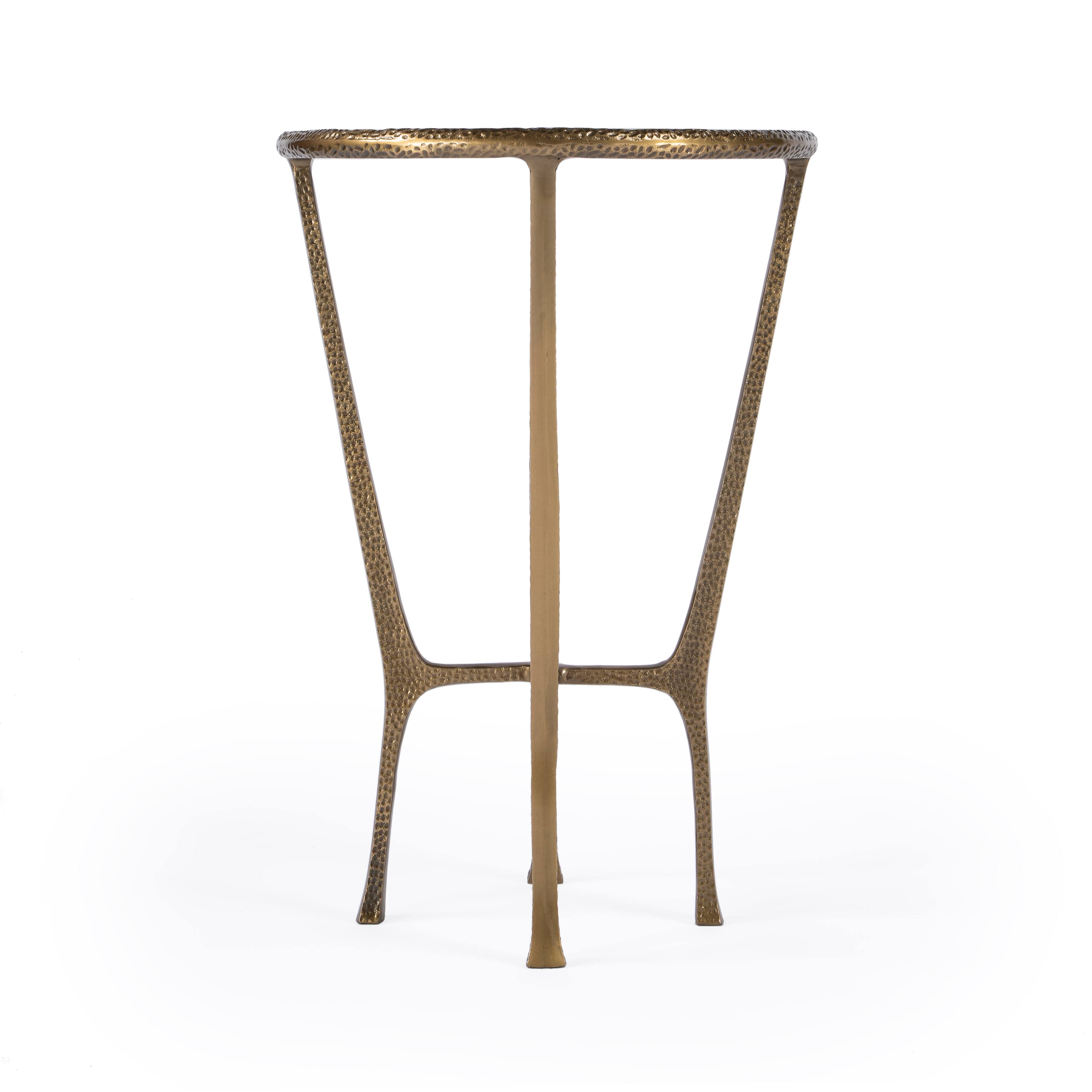Alt View 4. Butler Specialty - Switlania 16 in. W Round Metal and Marble Side Table - Gold.