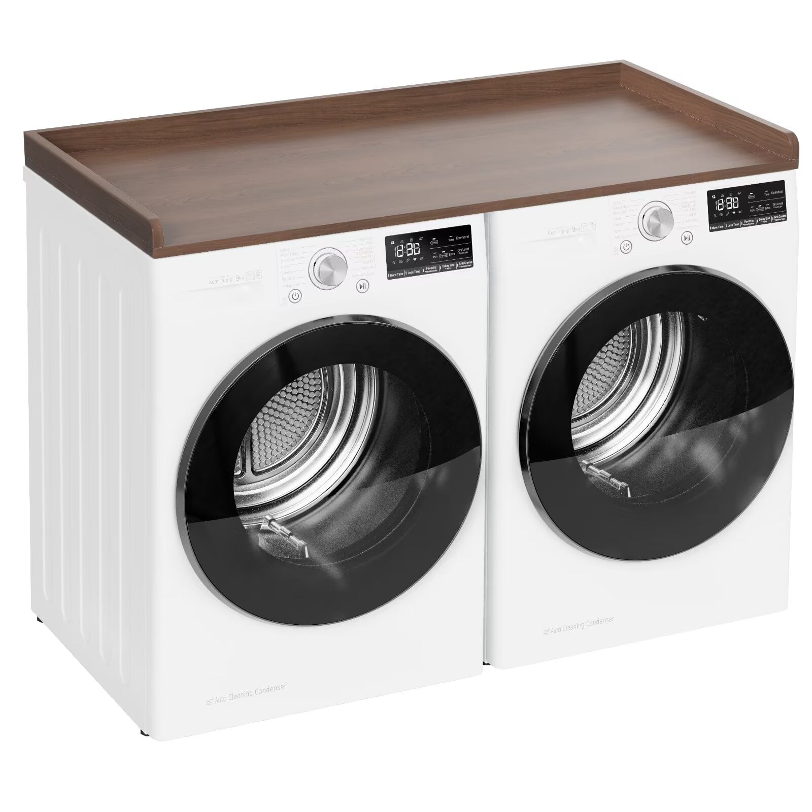 Tooloton - Washer Dryer Countertop Shelf, 54x27.5 Inch Laundry Organizer with Edge Guard, Storage Cover Color - Brown Wood