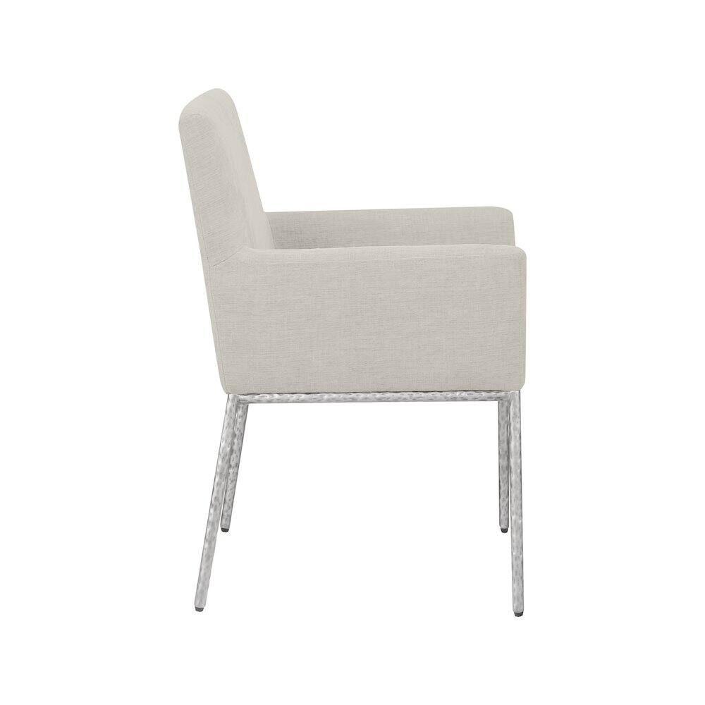 Alt View 3. Meridian Furniture - Reeves Cream Chenille Fabric Dining Chair, Set of 2 - Beige.