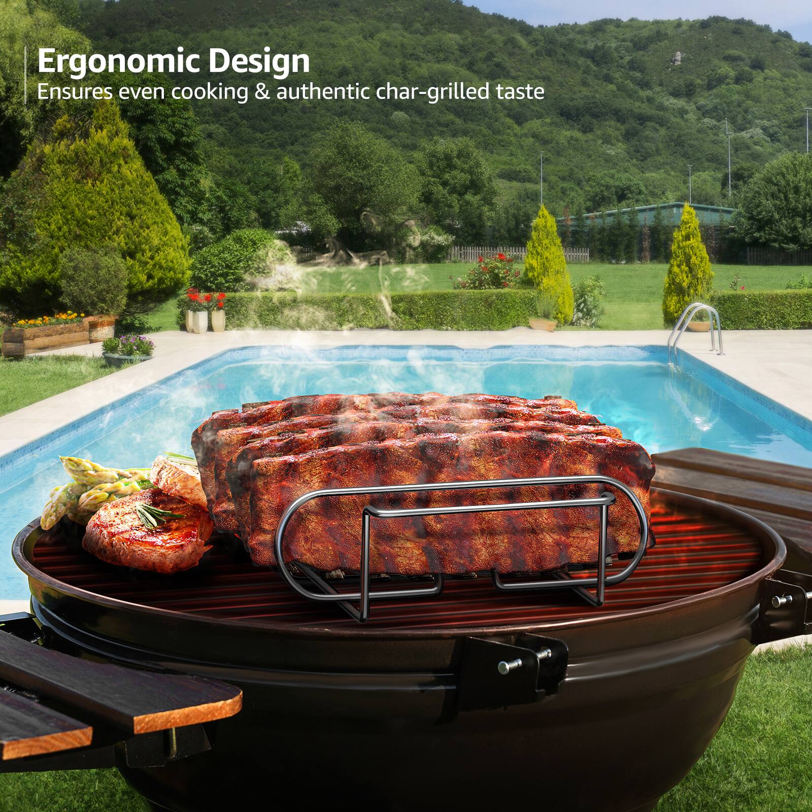 Ergonomic Design  
Ensures even cooking & authentic char-grilled taste