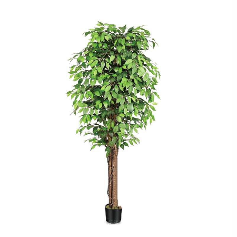 Angle. Oumilen - 6ft Artificial Ficus Tree – Fake Ficus Plant with Realistic Leaves, Detachable Design for Indoor Home Decor - Green.