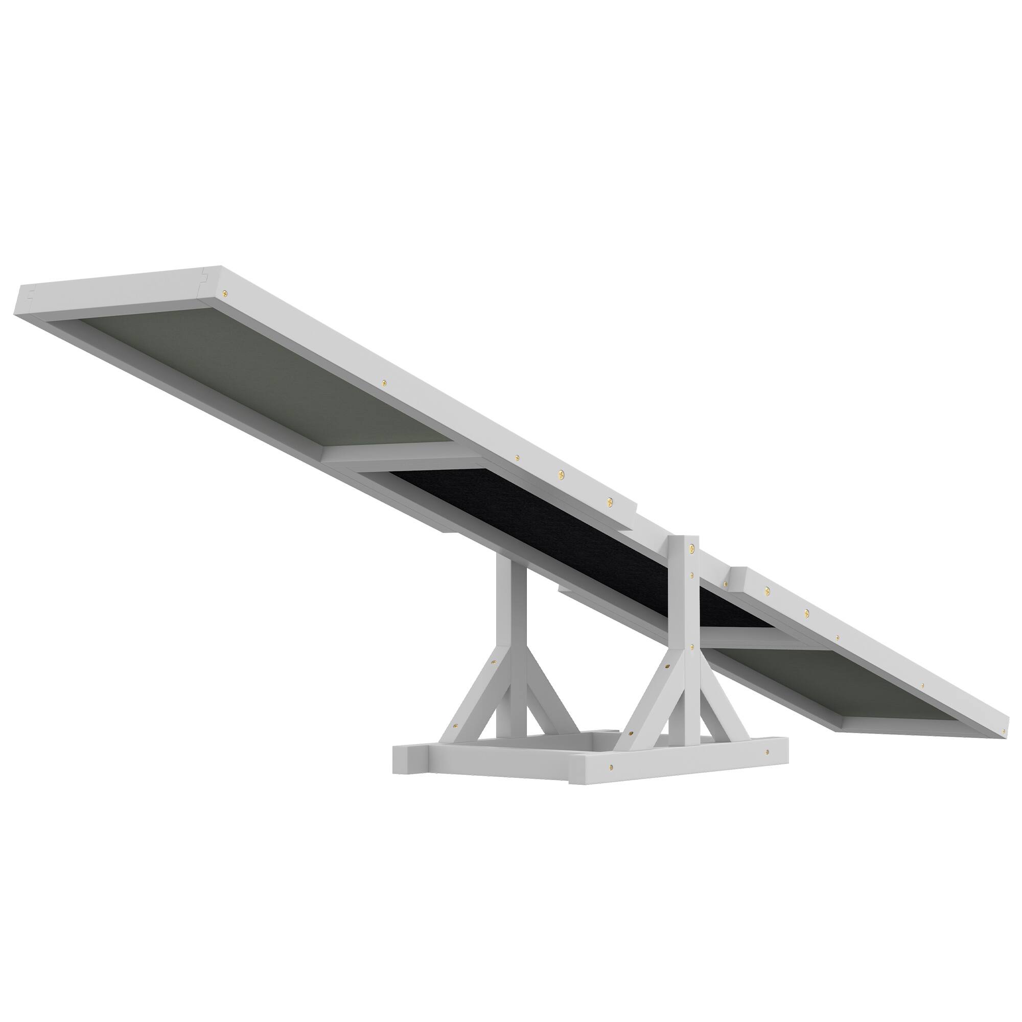Alt View 5. Pawhut - Wooden Dog Agility Seesaw, Training Exercise, Platform Equipment, Weather Resistant, 71" L x 12" W x 12" H - White.
