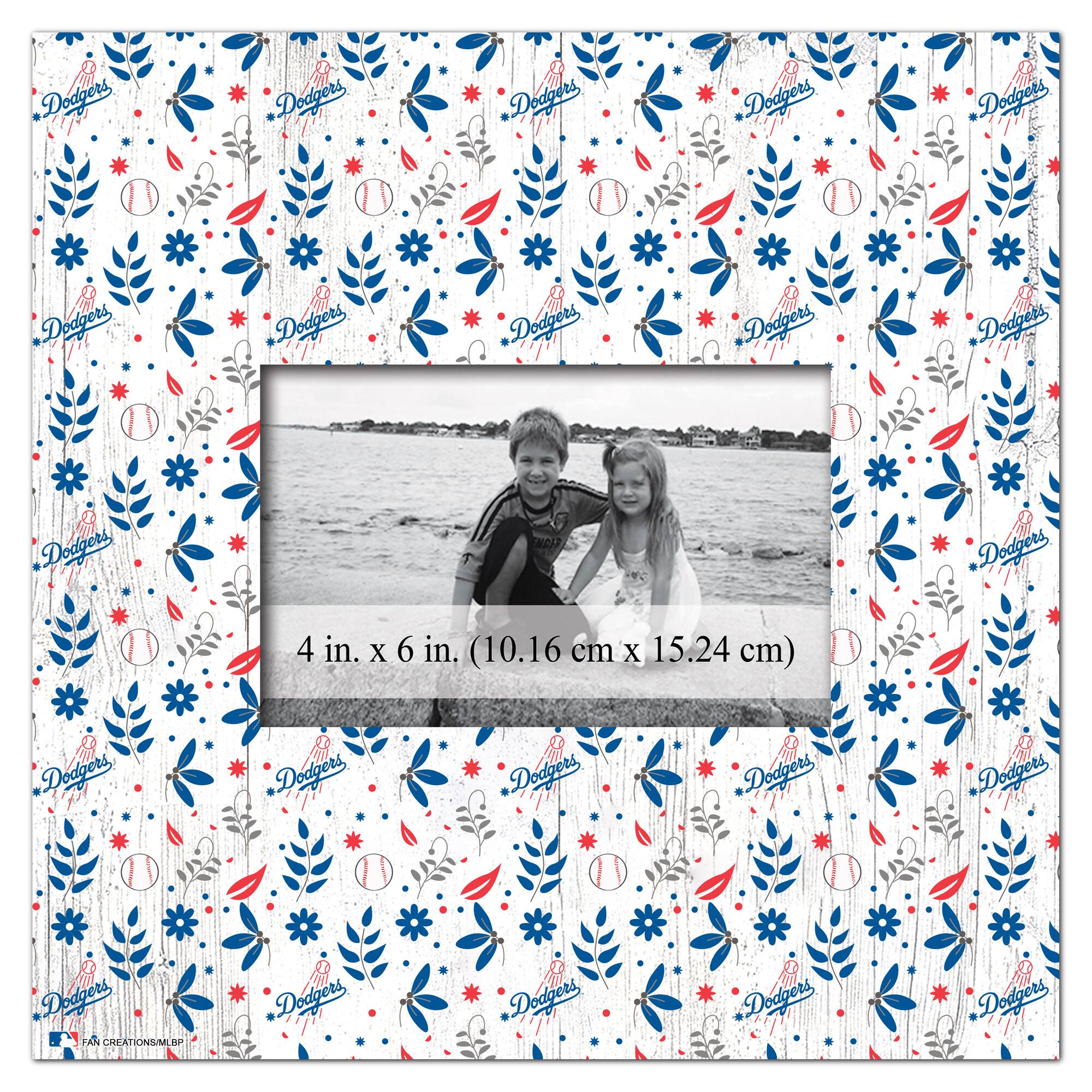 Los Angeles Dodgers 10'' x 10'' Floral Pattern Frame