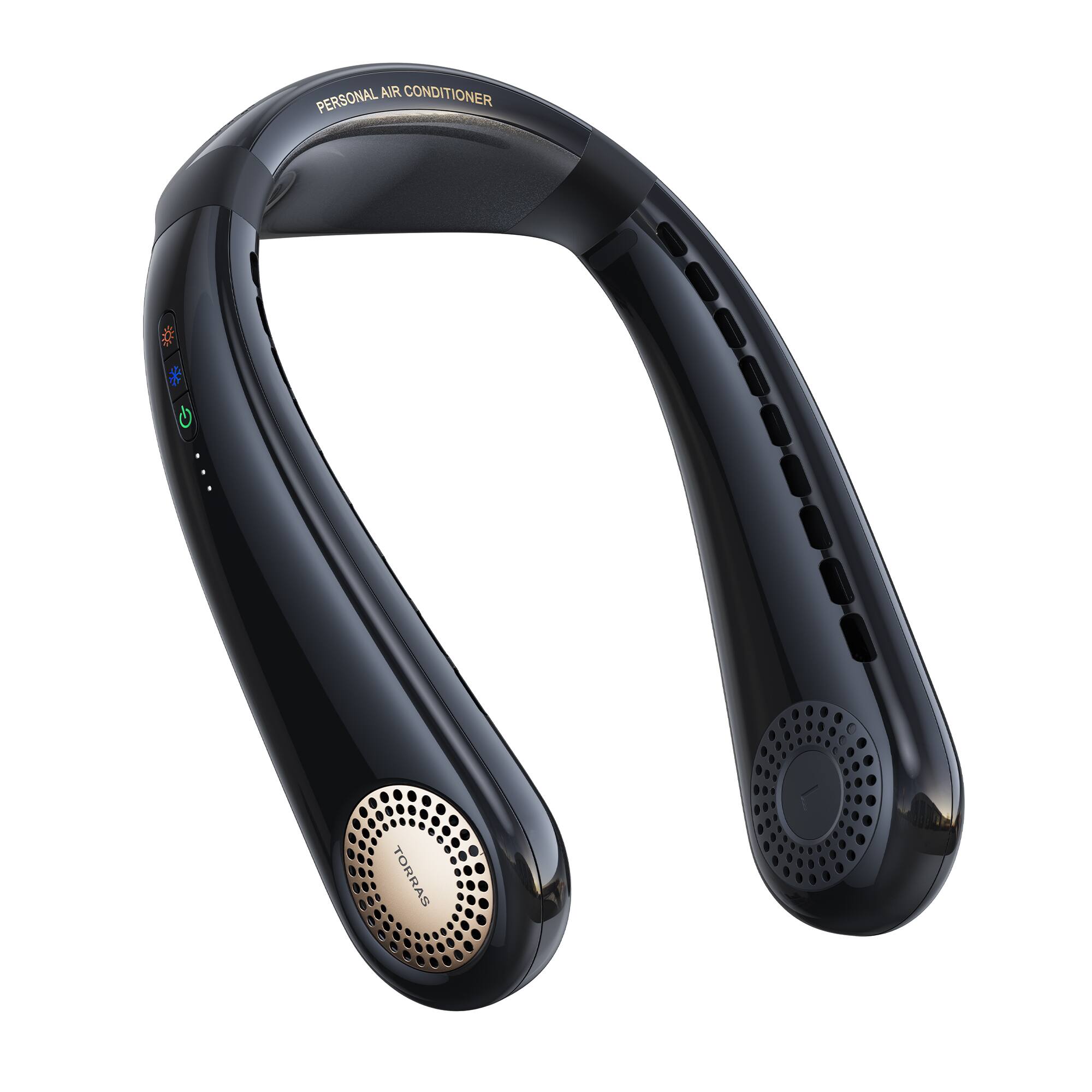 Alt View 15. TORRAS - COOLiFY Air Instant Cooling and Heat Therapy Ultra-Light Personal Cooling Bladeless Portable Neck Fan - Midnight Black.