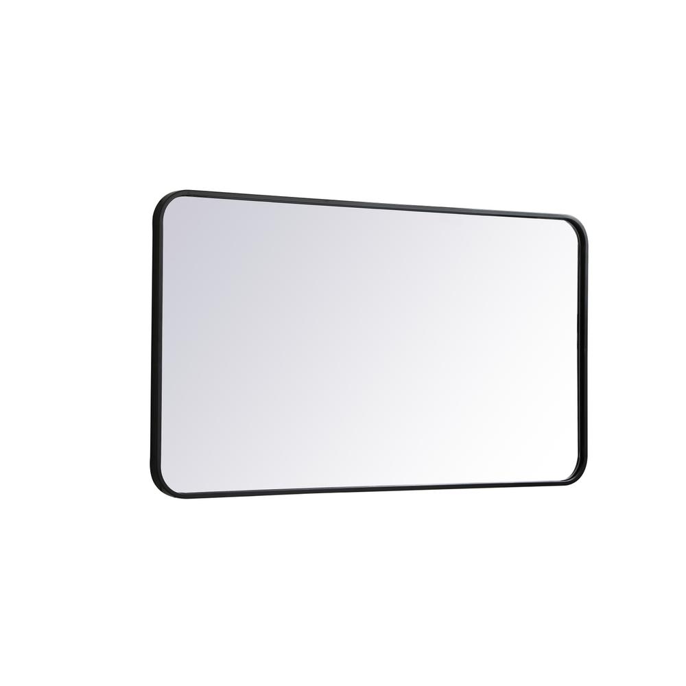 Alt View 1. Elegant Decor - Soft corner metal rectangular mirror 22x40 inch in Black - Black.
