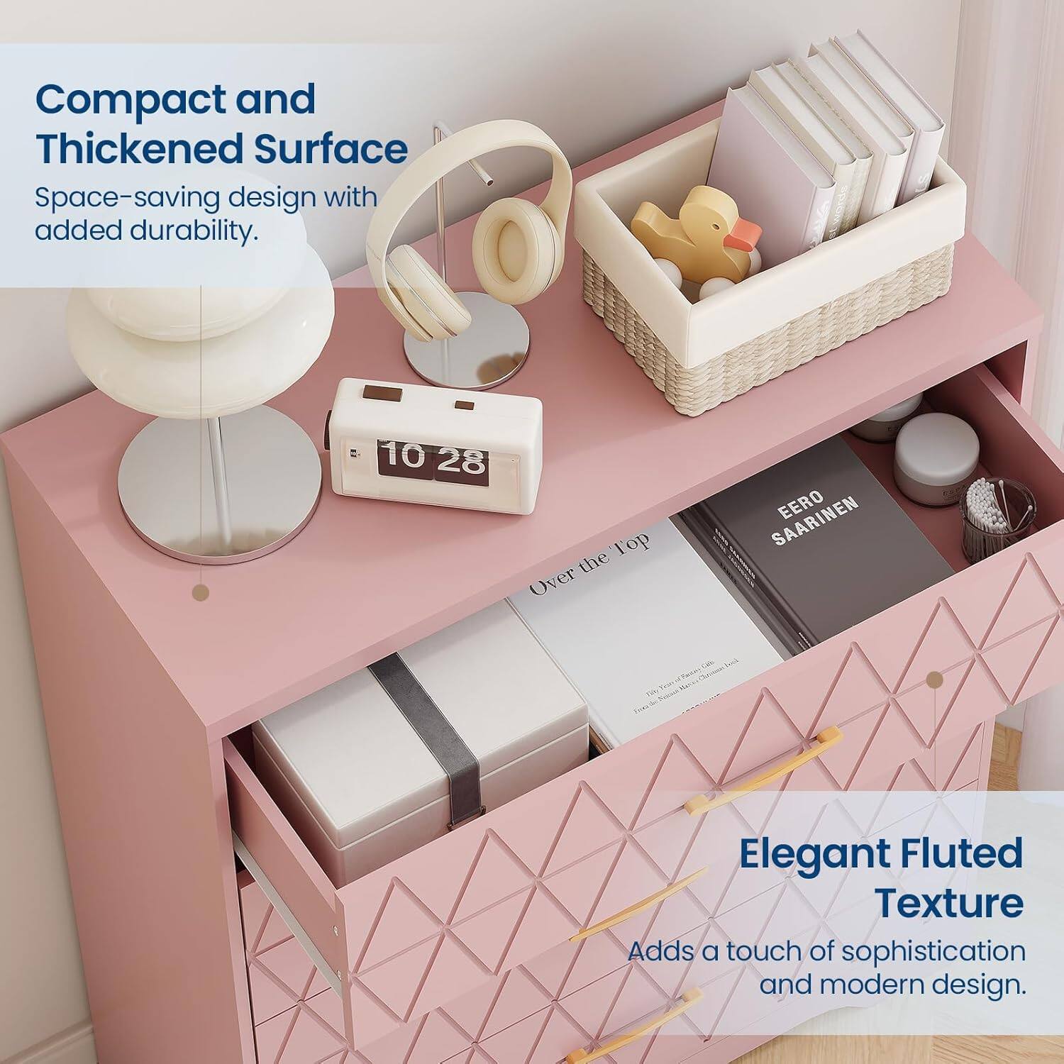 Compact and Thickened Surface  
Space-saving design with added durability.

Elegant Fluted Texture  
Adds a touch of sophistication and modern design.