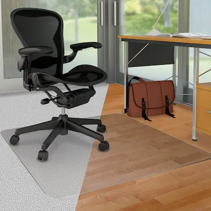 Front. Deflecto - Deflecto DuoMat Multi-surface Chairmat - Clear.