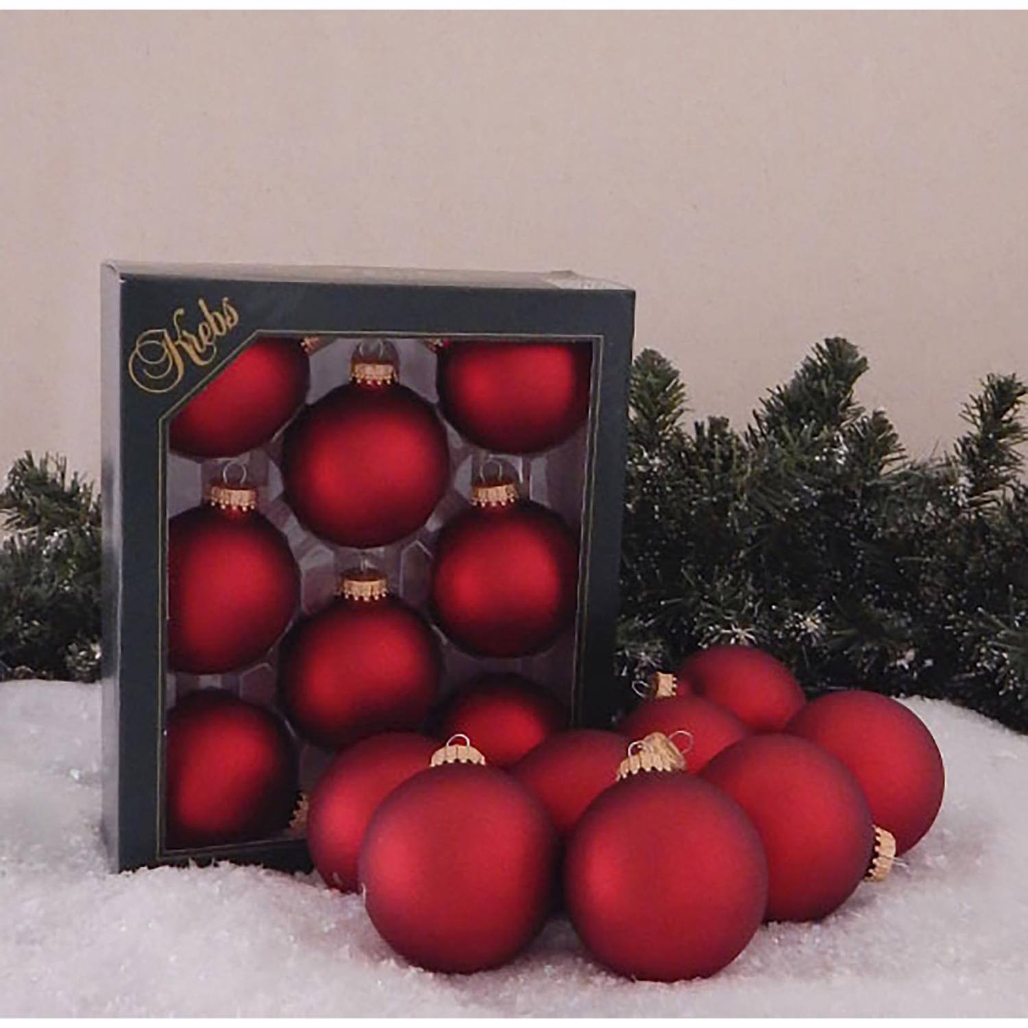 Angle. Krebs - Christmas by Krebs Red Velvet Ball Ornament (Case of 12) - Red.
