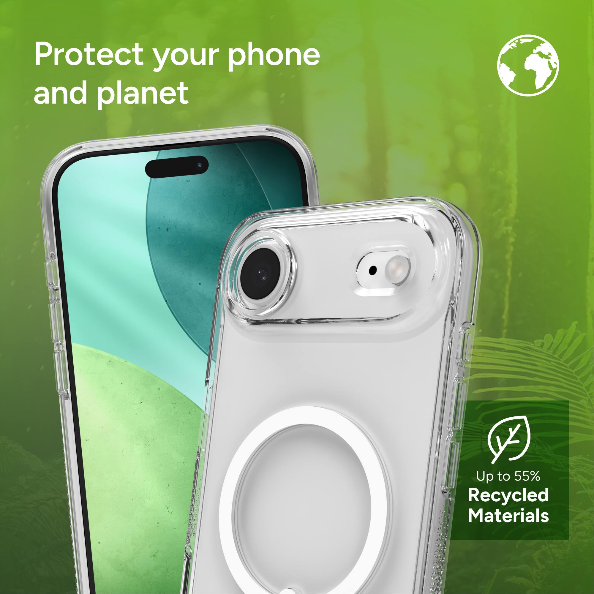 Protect your phone and planet

Up to 55% Recycled Materials