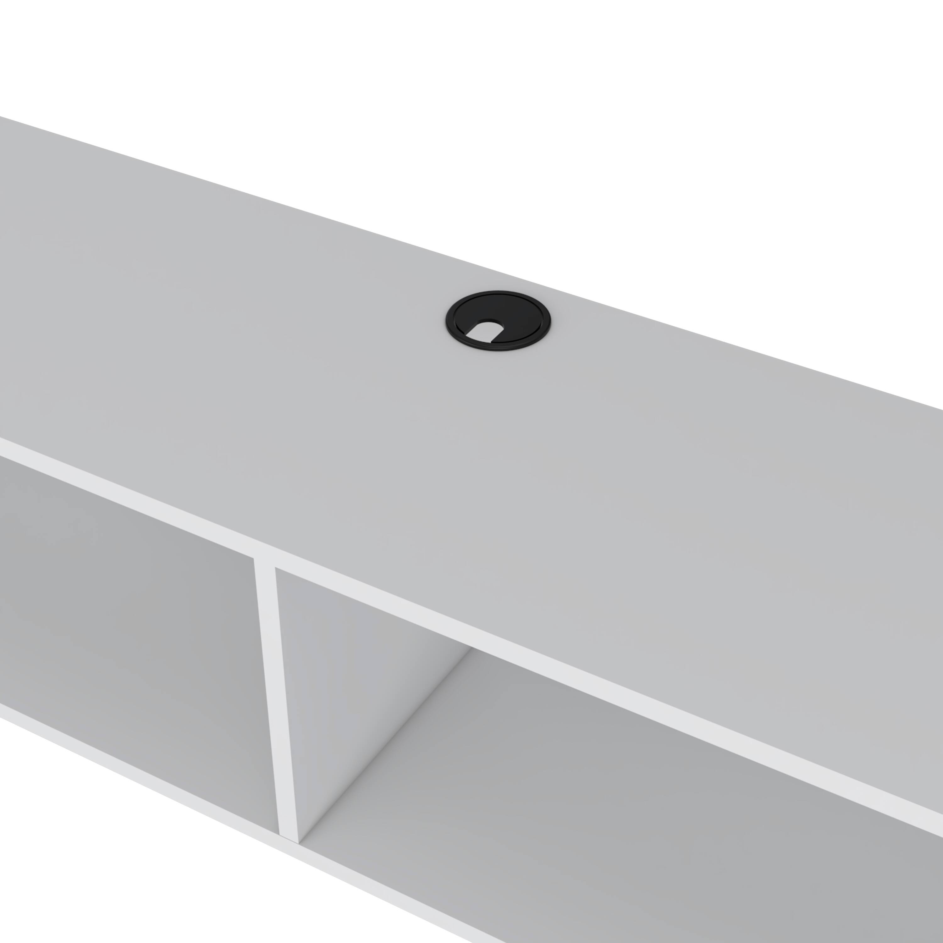 Alt View 1. Spaco - Spaco 55-Inch Floating TV Shelf, 2-Tier Wall-Mounted Media Stand, Space Saving Melamine Design, for Bedroom Living Room - White.