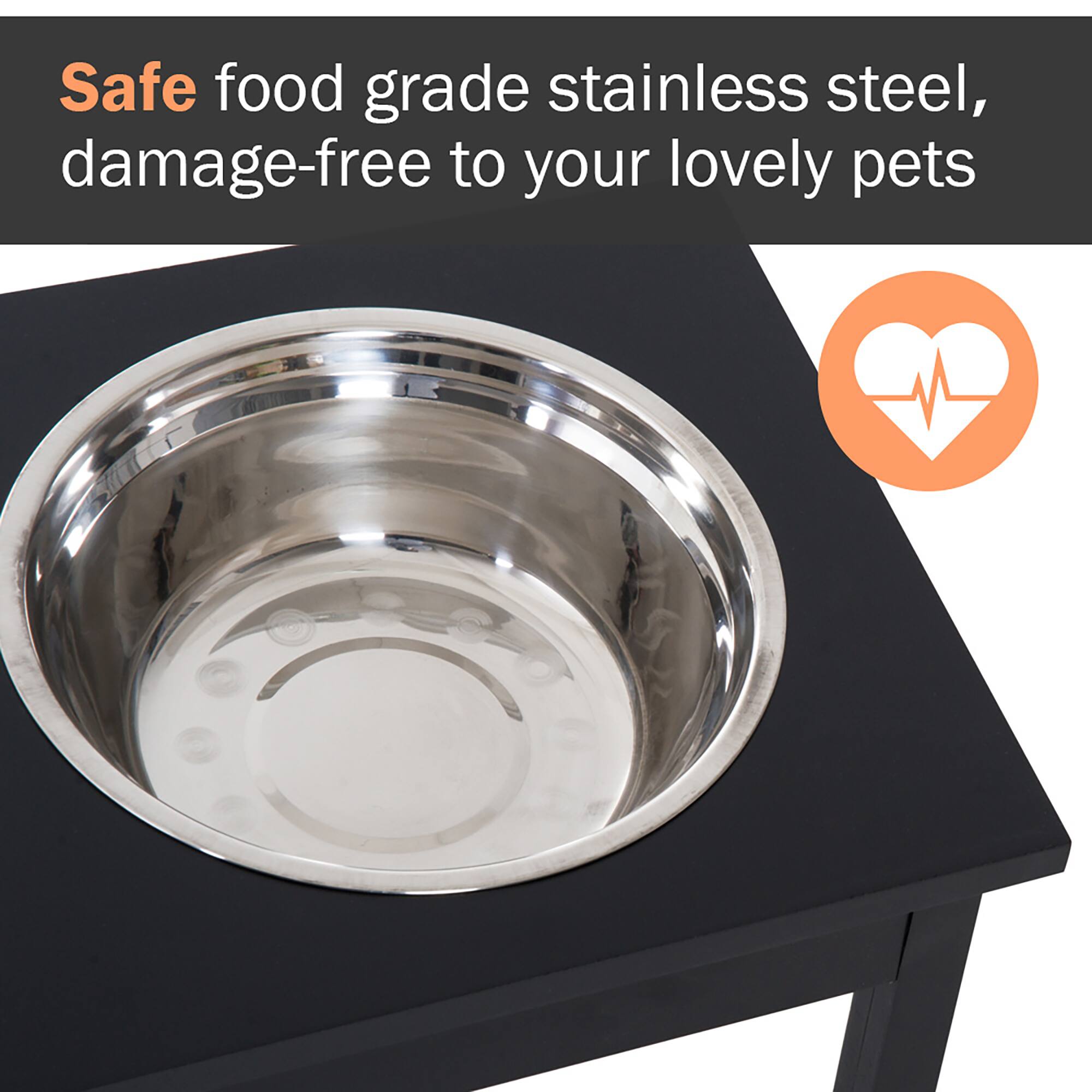 Safe food grade stainless steel, damage-free to your lovely pets