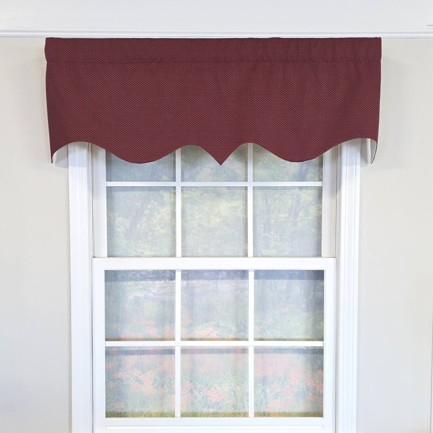 Angle. RLF Home - RLF Home 100% Cotton Basket Weave Regal Poly/Cotton lining Rod Pocket Valance 50" x 15" Egg Plant - Egg Plant.
