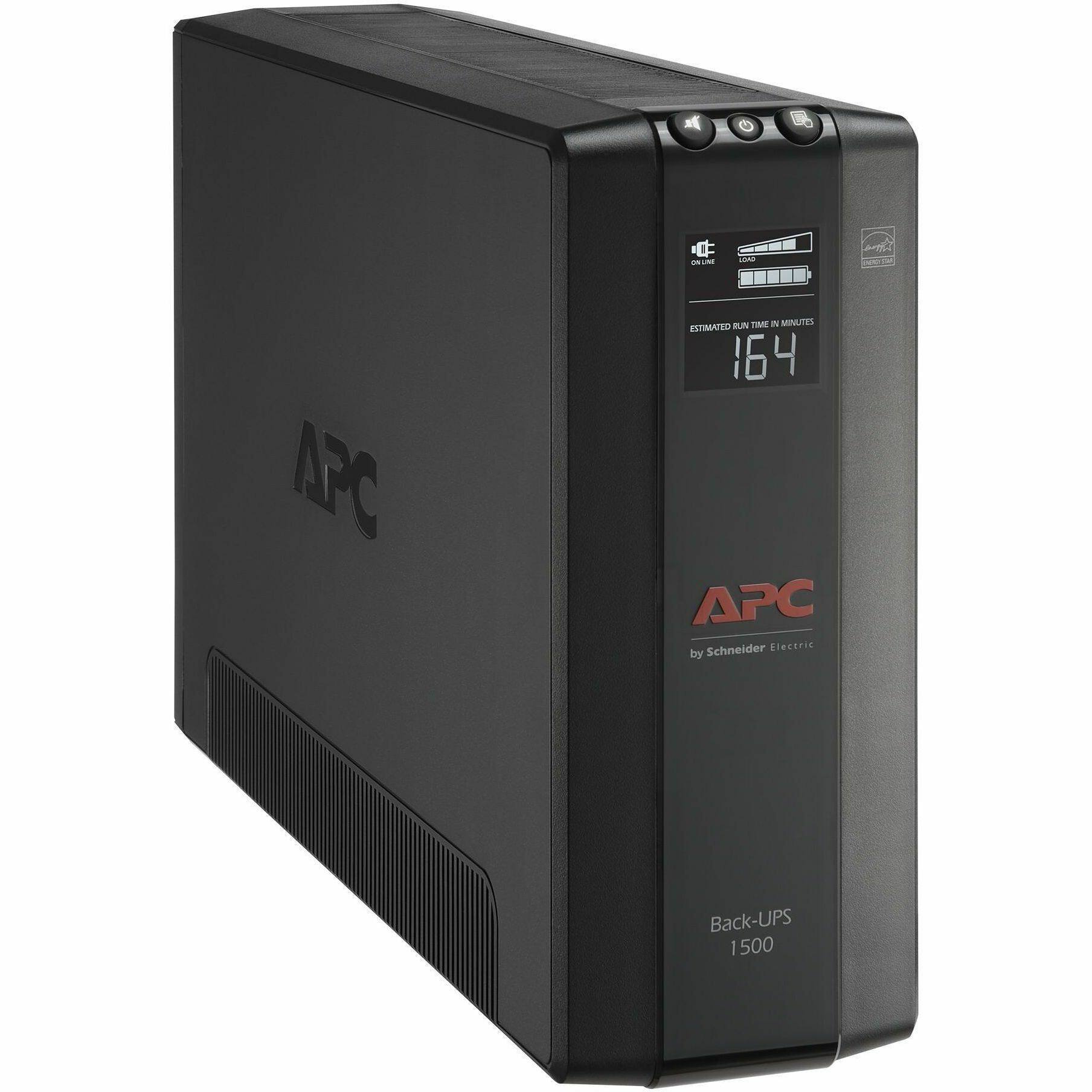 APC by Schneider Electric  
Back-UPS 1500  

ESTIMATED RUN TIME IN MINUTES: 164
