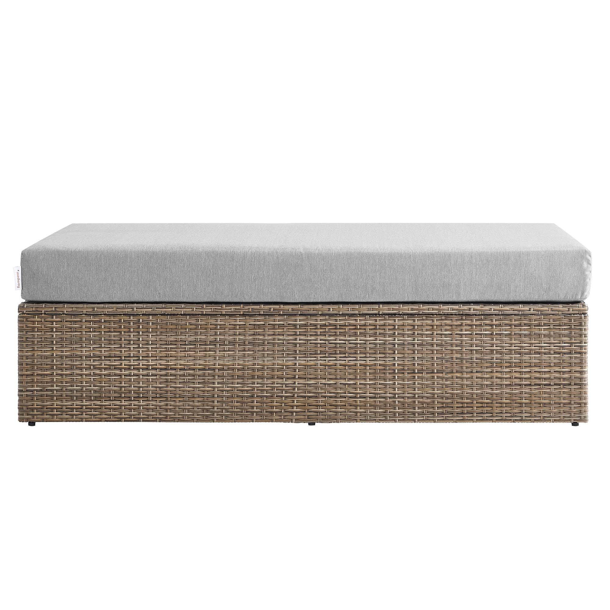 Alt View 2. Modway - Convene Outdoor Patio Rectangle Ottoman by Modway - Cappuccino Gray.