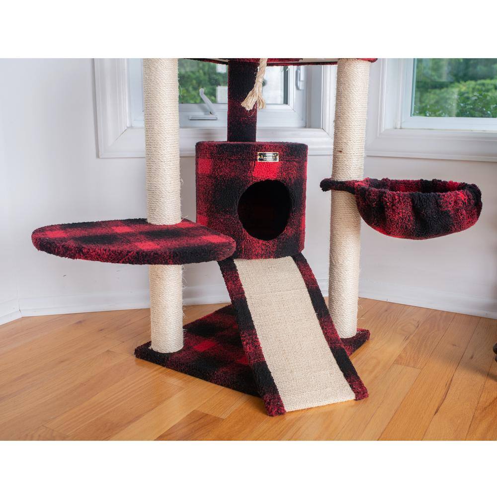 Left. Armarkat - Classic Real Wood Cat Tree Four Levels - Black.