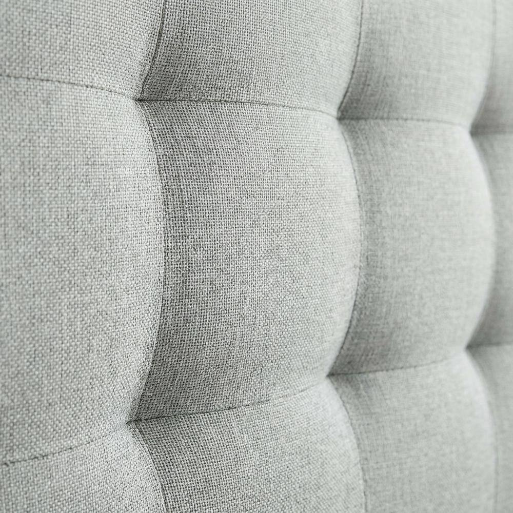 Back. FurniFact - Upholstered Fabric Full Headboard with Padded Design and Elegant Finish - Gray.