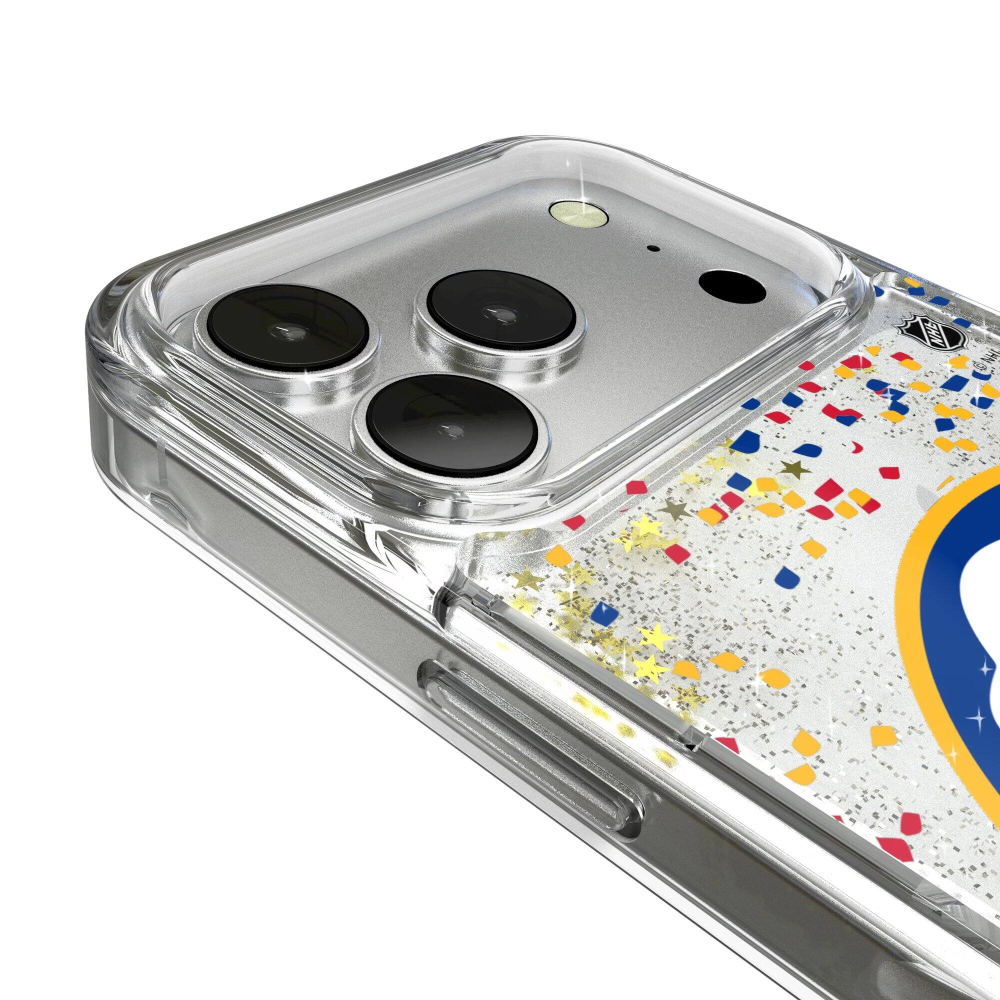Alt View 2. Keyscaper - Buffalo Sabres iPhone Confetti Glitter Case - 16 - Multicolor.