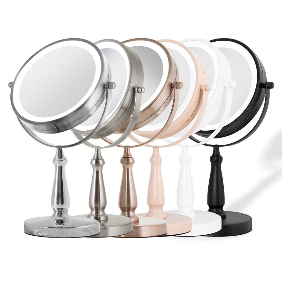 Back. Zadro - LED Lighted Makeup Mirror with 8X/1X Magnifications & 360-Degree Rotating Head - Chrome.