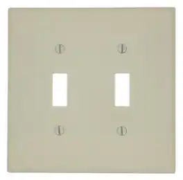 Leviton - 2 gang Plastic Toggle Wall Plate 1 pk - Ivory