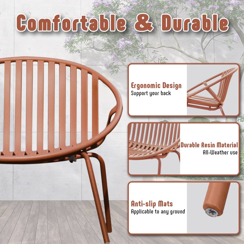 Green Table and Orange Chairs