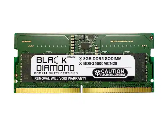 SAMSUNG M425R1GB4BBO-VO7
BLACK DIAMOND
8GB DDR5 SODIMM
BD8G5600MCN28
COMPATIBILITY CERTIFIED
REMOVAL WILL VOID WARRANTY
CAUTION ELECTRONIC SENSITIVE
GUD3768A 261