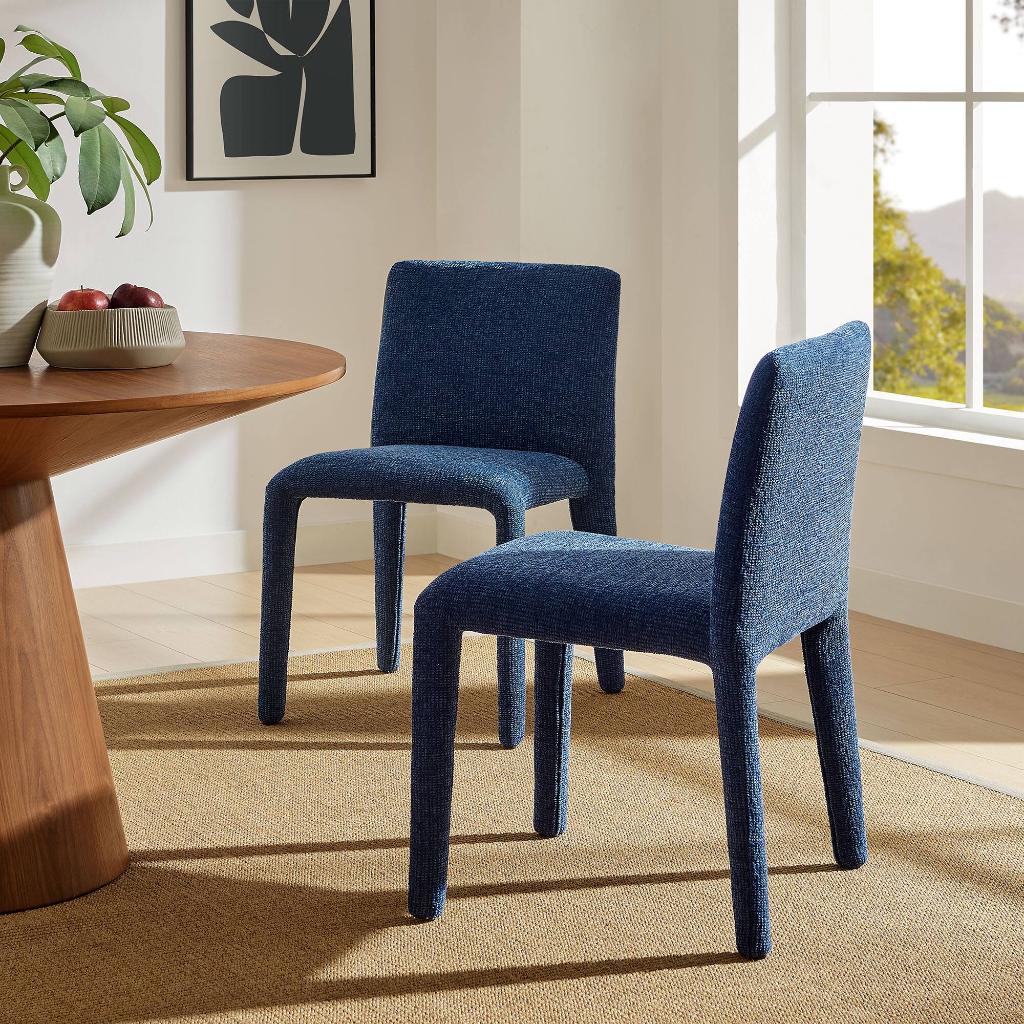 Alt View 5. Modway - Rhodes Fabric Upholstered Dining Chair by Modway - Blue.