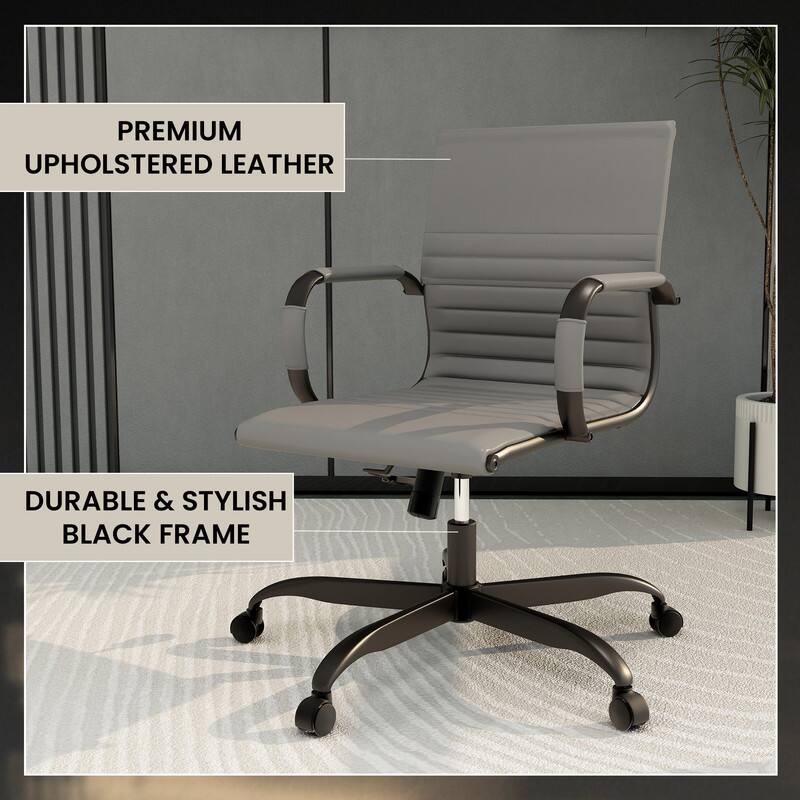 PREMIUM UPHOLSTERED LEATHER
DURABLE & STYLISH BLACK FRAME