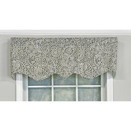 RLF Home - Stella Paisley Regal Valance 3" Rod Pocket 50" x 17" - Pewter gray
