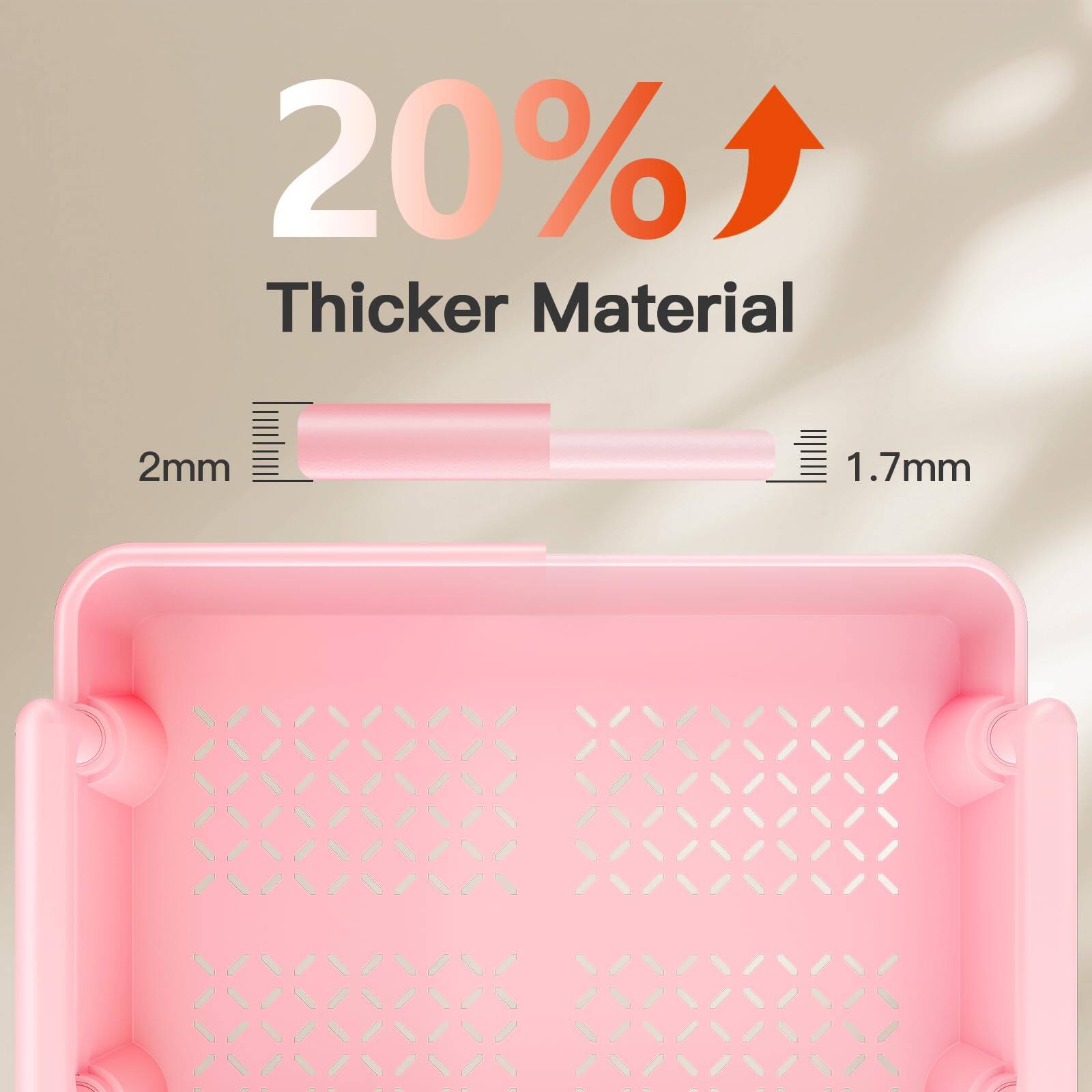 20% Thicker Material  
2mm  
1.7mm