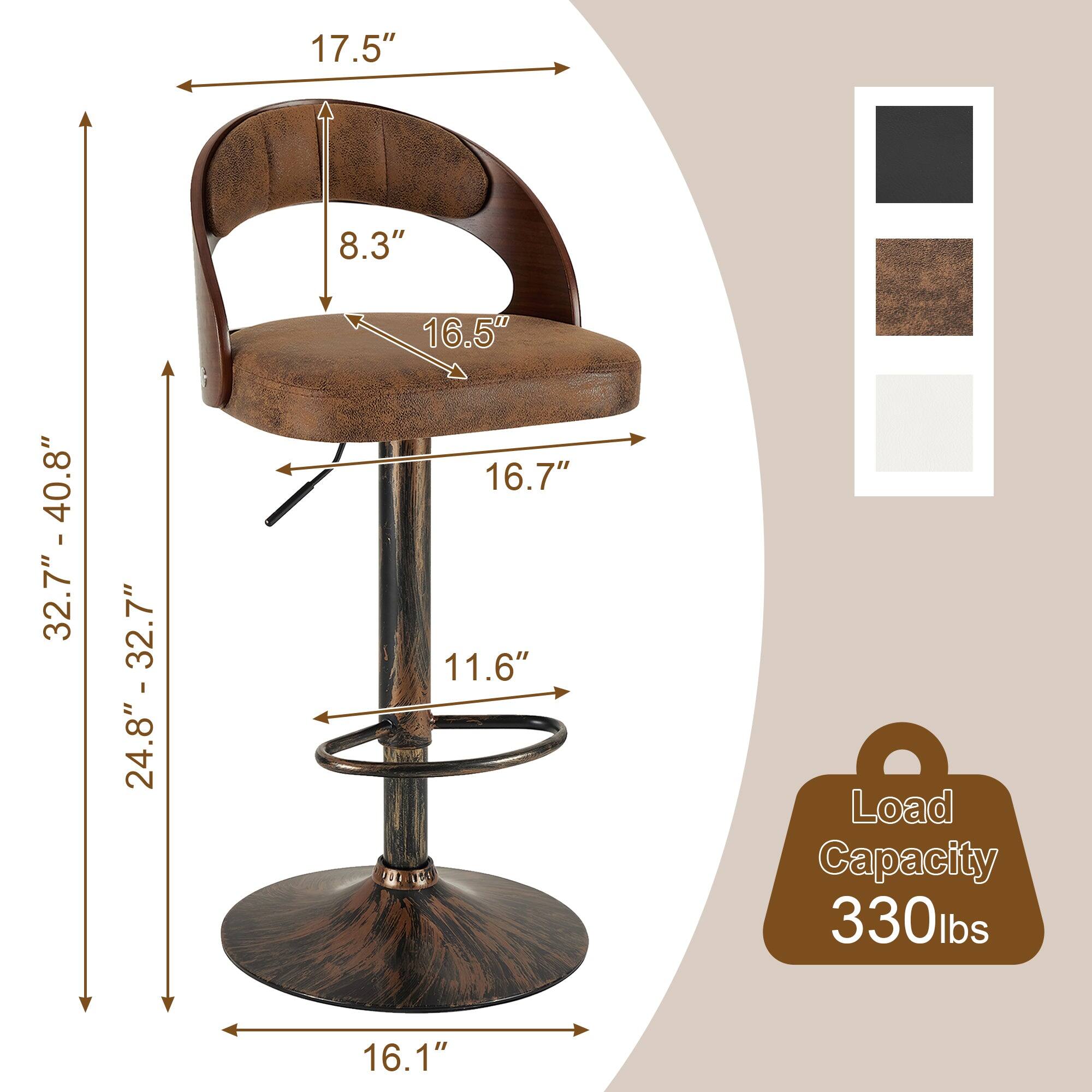 17.5"  
8.3"  
16.5"  
16.7"  
11.6"  
16.1"  

Load Capacity: 330 lbs  

Dimensions:  
- Height: 32.7" - 40.8"  
- Seat Height: 24.8" - 32.7"