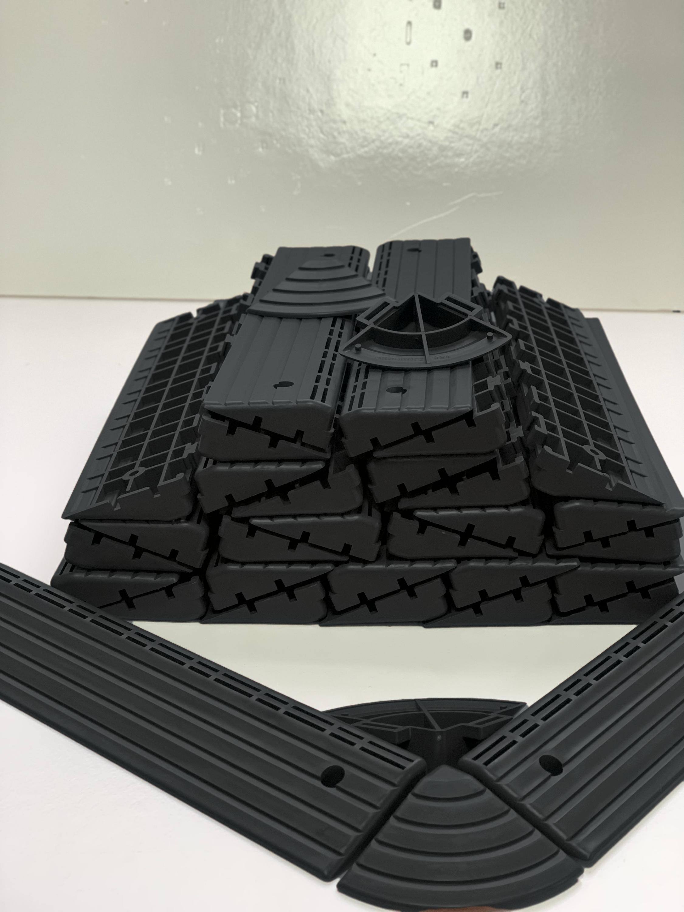 Back. Mondawe - Splicing Plastic Floors,30 Edge Sealing Strips and 4 Corners - Dark Gray.