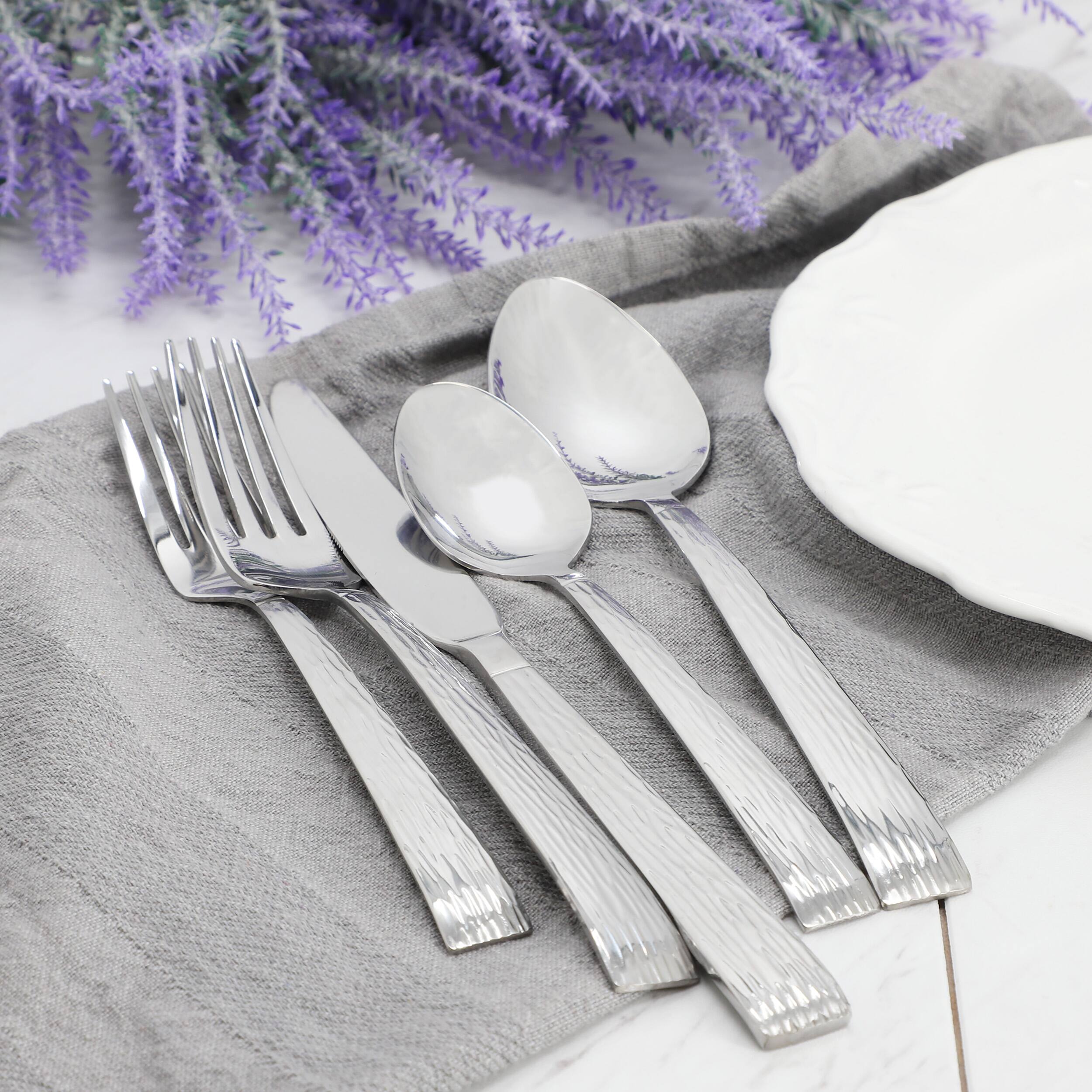 Alt View 4. Gibson - Gibson Home Cowper 20 Piece Stainless Steel Flatware Set in Silver - Silver.