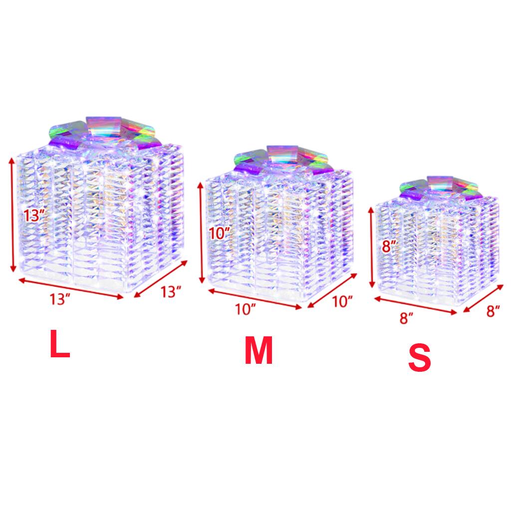 L: 13" x 13" x 10"  
M: 10" x 10" x 8"  
S: 8" x 8" x 8"