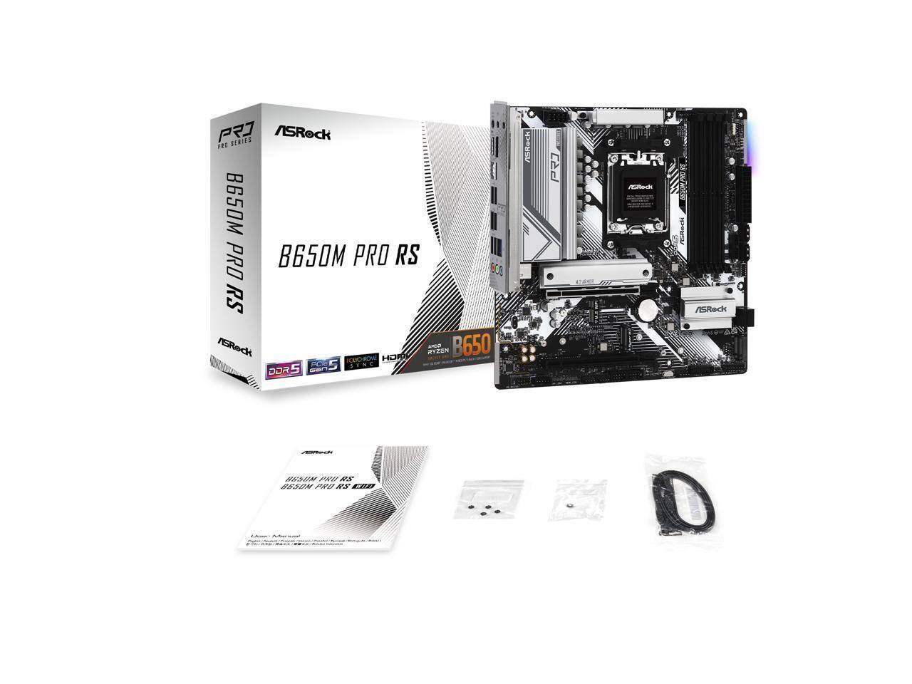 P7 SERIES ASRock PRO B650M PRO RS B650M PRO RS DDR5 AM5 AM5 SYNC AMD RYZEN ANDO B650 FODO-ROME AS PC 5 SYNC DOR 5 ASRock P A FEAN Rec EURoCH ASRecs - aUN PRO 4 85200 PRS NS I O