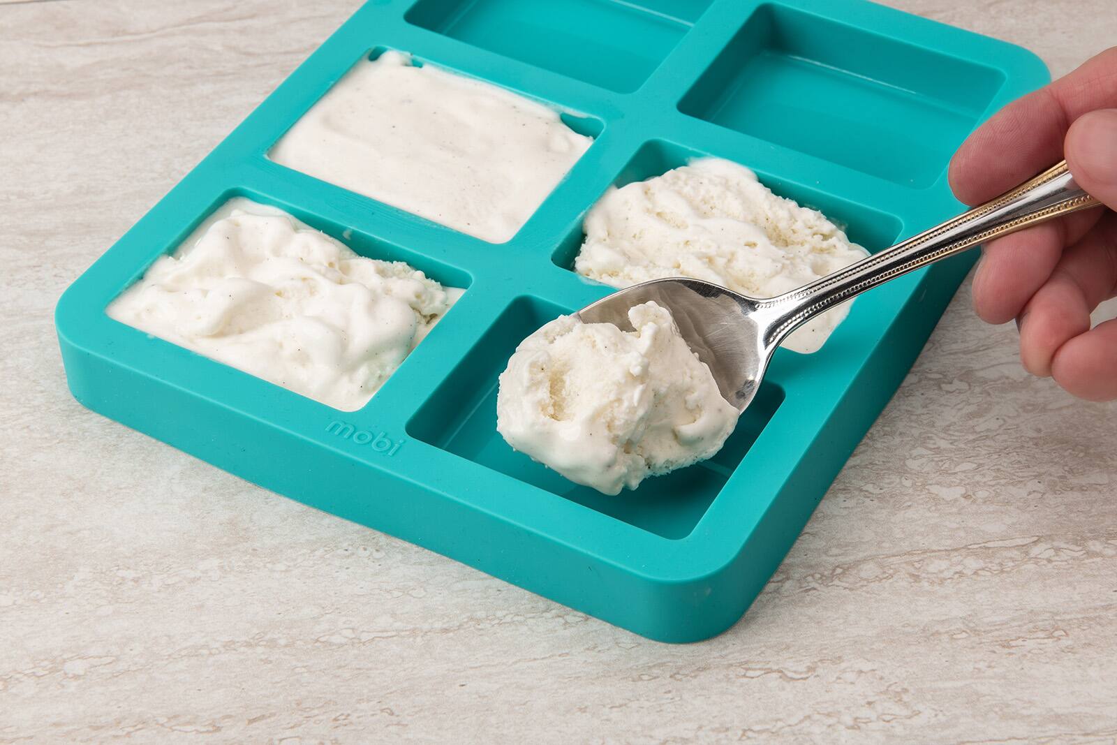 Alt View 2. MOBI - Silicone Ice Cream Sandwich Maker, Shark - Blue.