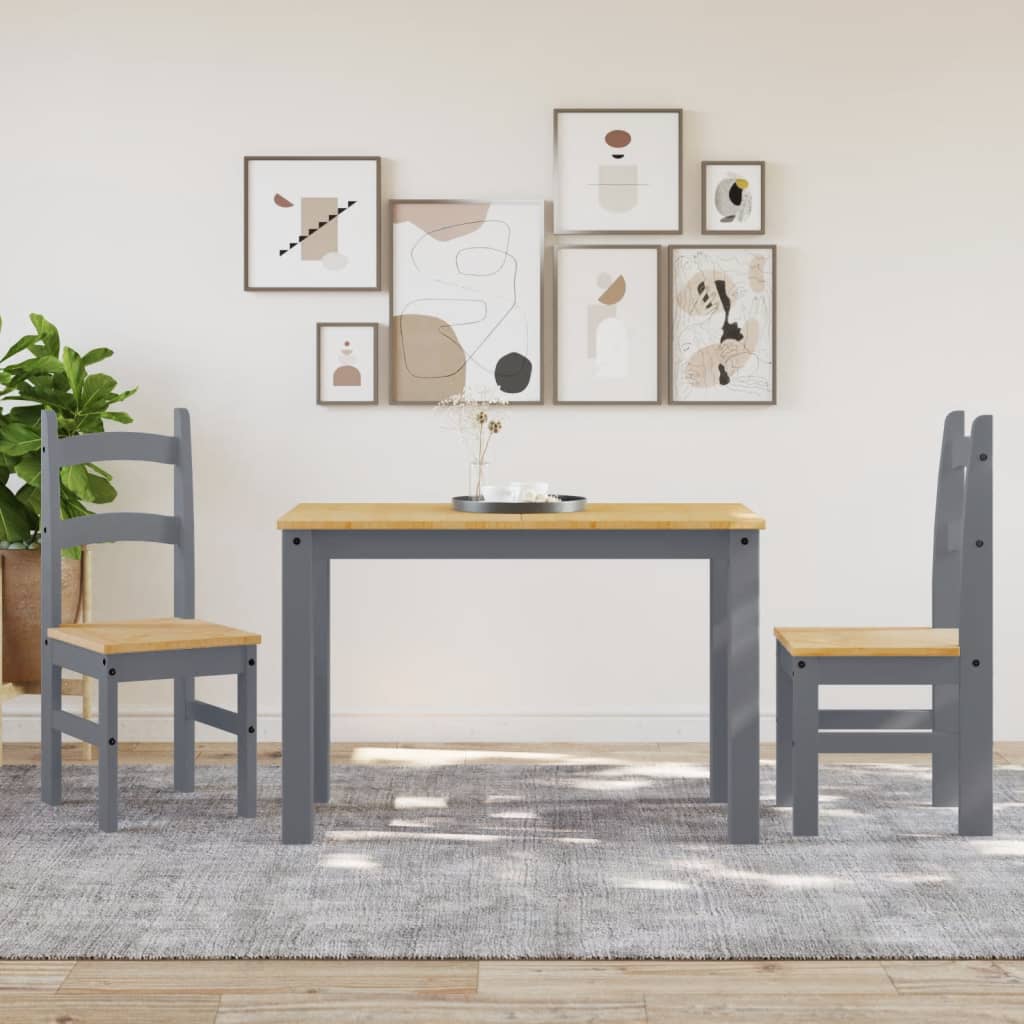 Alt View 2. Boyel Living - Gray Minimalist Desig Set of 2 Solid Pine Wood Dining Chairs - Gray.