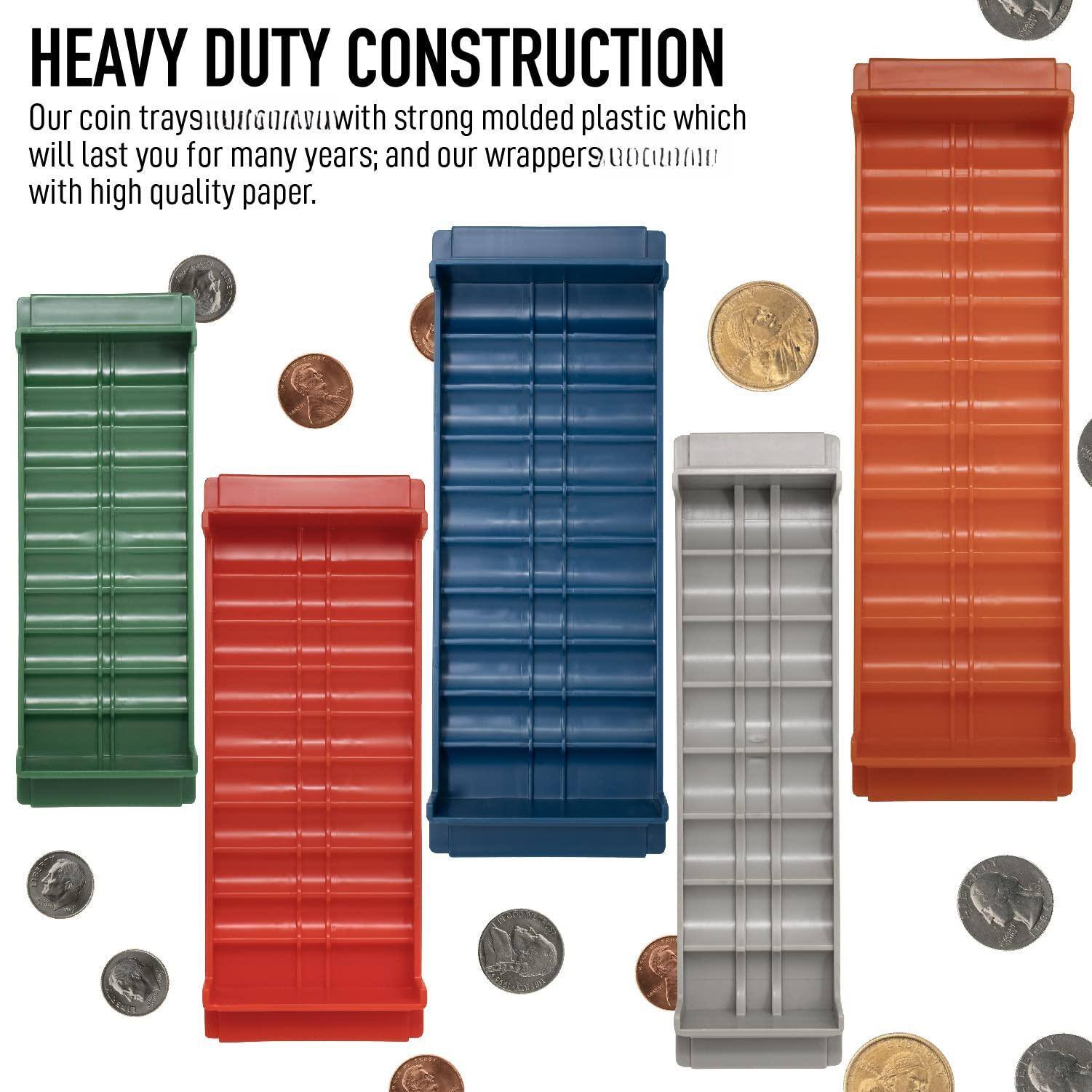 HEAVY DUTY CONSTRUCTION

Our coin trays are constructed with strong molded plastic which will last you for many years; and our wrappers are made with high quality paper.