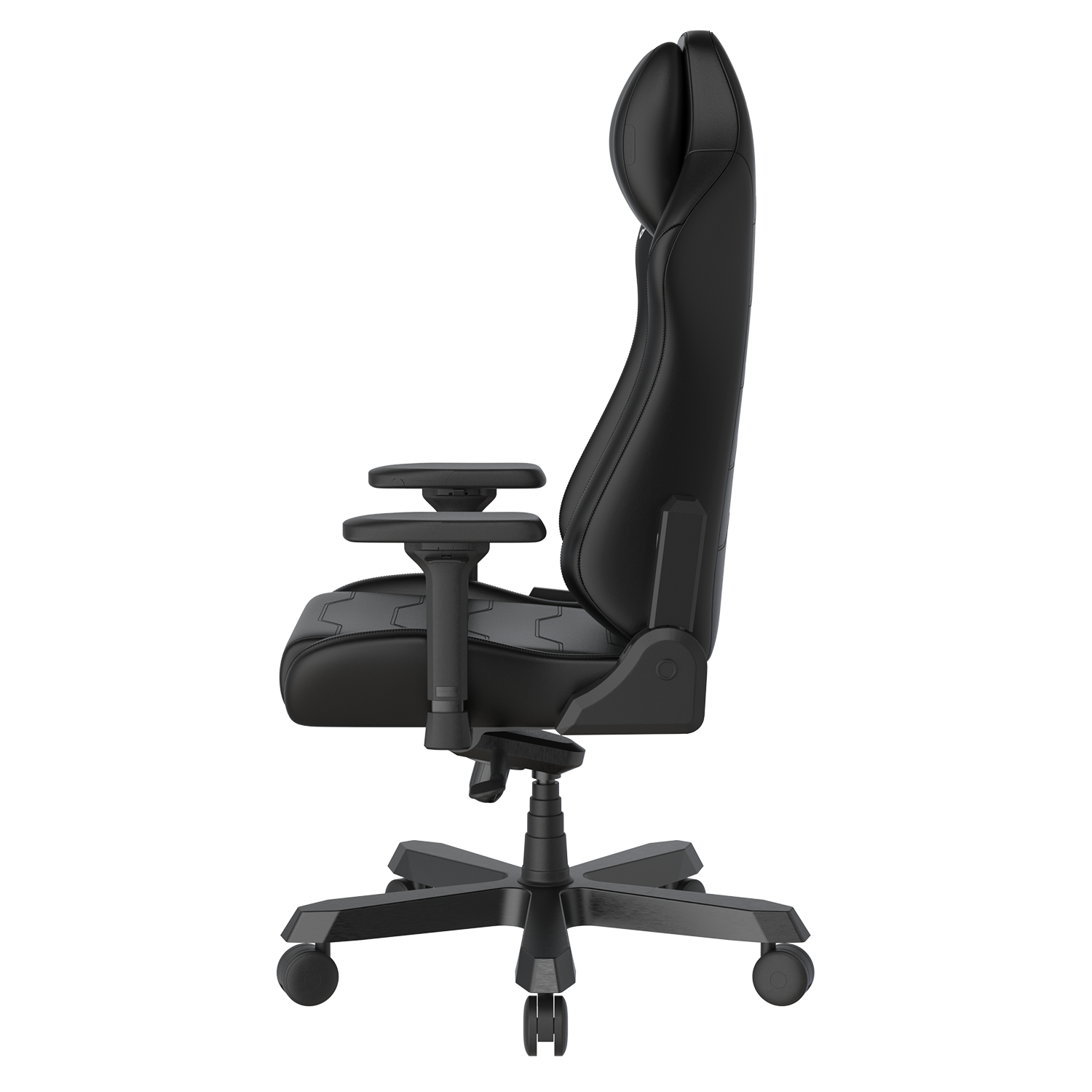 Alt View 2. DXRacer - DXRacer Master Series Gaming Chair – Black, Premium PU Leather with Built-In Lumbar Support & 4D Armrests - Black.