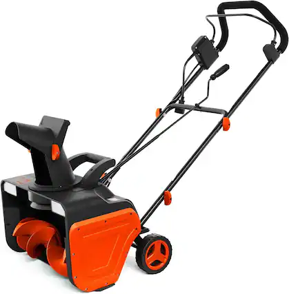 Front. Babevy - 20in Corded Electric Snow Blower, 15-Amp Brushless Motor, 180掳 Chute, Dual LED Lights, Walkway/Driveway Use.